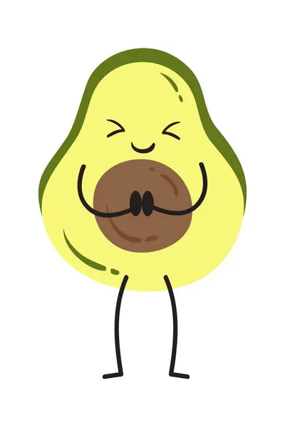 Stiker Karakter Buah Kartun Emosikon Lucu Dengan Gaya Datar Emoji - Stok Vektor
