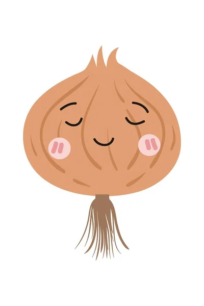 Stiker Karakter Sayuran Kartun Emosikon Lucu Dengan Gaya Datar Emoji - Stok Vektor