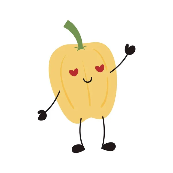 Stiker Karakter Sayuran Kartun Emosikon Lucu Dengan Gaya Datar Emoji - Stok Vektor