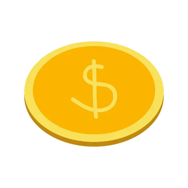 Гроші Плоскі Ілюстрації Долари Золоті Монети Багатство Банківська Ікона Ізольовані — стоковий вектор