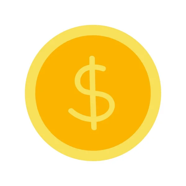 Pro Ilustraci Peněz Dolary Zlaté Mince Ikona Bohatství Bankovnictví Izolováno — Stockový vektor