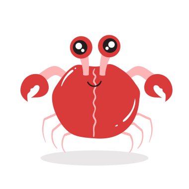 Sevimli Yengeç Çizimi Beyazda İzole Edildi