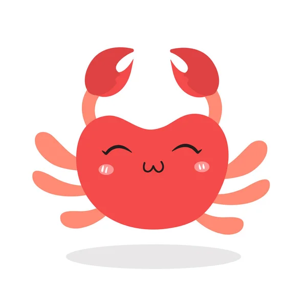 Χαριτωμένο Crab Εικονογράφηση Απομονώνονται Λευκό — Διανυσματικό Αρχείο