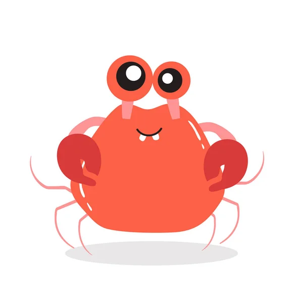 Cute Crab Illustration Isolated White — Stock Vector
