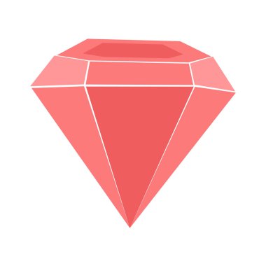 Kristal Taş Çizimi. Bir elmasın düz çizimi. Şirket logosu, mobil veya web uygulaması için şablon tasarımı. Vektör illüstrasyonu