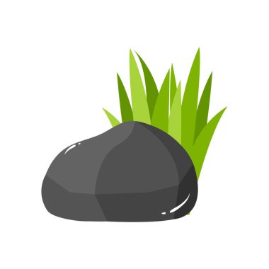 Kaya Taşı Çizgi Filmi Beyazlar Arasında İzole Edildi. Grass Rock Çizgi Film Çizimi