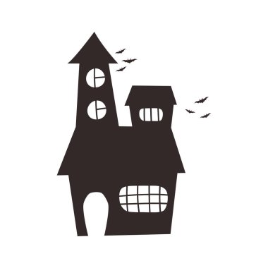 Perili Ev Silueti Resimleri Beyaz Arkaplanda İzole Edildi