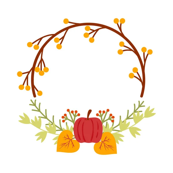 Outono Outono Outono Floral Frame Decoração Design Para Convites Cartões — Vetor de Stock