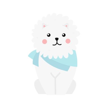 Beyaz renkte izole edilmiş Şirin Köpek Resimleri