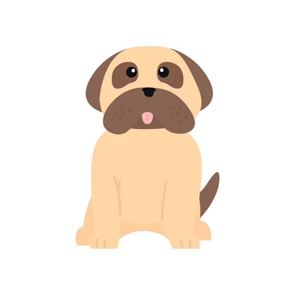Cute Puppy Illustration Flat Style Isolated White — Stock Vector