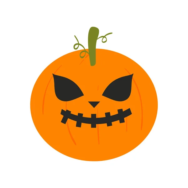 Caras Calabaza Halloween Aterradoras Sonrisas Aterradoras Calabaza Malvada Para Celebración — Vector de stock