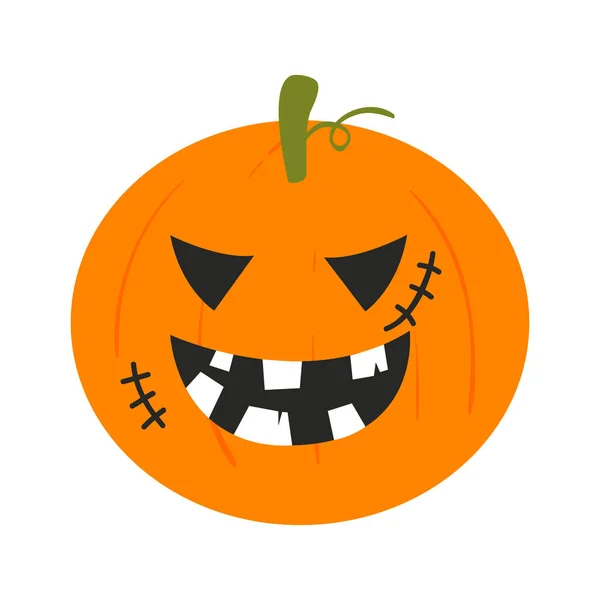 Caras Assustadoras Abóbora Halloween Sorrisos Assustadores Abóbora Maligna Para Celebração —  Vetores de Stock