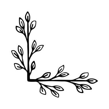 Beyaz bir arka planda el çizimi çerçeve setleri. Köşe Sınırı Eklement. Çiçek ve şifalı bitkilerin eskiz öğeleri pankart tasarımı için süs eşyaları. Sınır koleksiyonu. Oklar. İzole ayrıştırıcılar. Eski sınır.