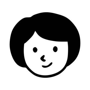 Karalama çocukları beyaz arka planda izole edilmiş karikatür başlığı çizimleri. Erkek ya da kız ikon portreleri.