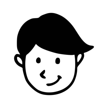 Karalama çocukları beyaz arka planda izole edilmiş karikatür başlığı çizimleri. Erkek ya da kız ikon portreleri.