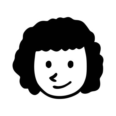 Karalama çocukları beyaz arka planda izole edilmiş karikatür başlığı çizimleri. Erkek ya da kız ikon portreleri.