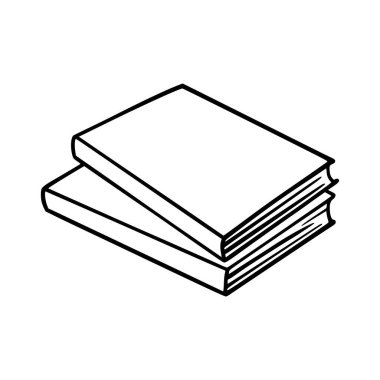 El çizimi kitap karalama unsuru, eğitim sembolleri. Kitap mağazası, okuma kulübü, öğrenme, kütüphane, Doodle Illustration tarzı için vektör illüstrasyonu.