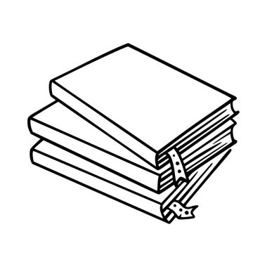 El çizimi kitap karalama unsuru, eğitim sembolleri. Kitap mağazası, okuma kulübü, öğrenme, kütüphane, Doodle Illustration tarzı için vektör illüstrasyonu.