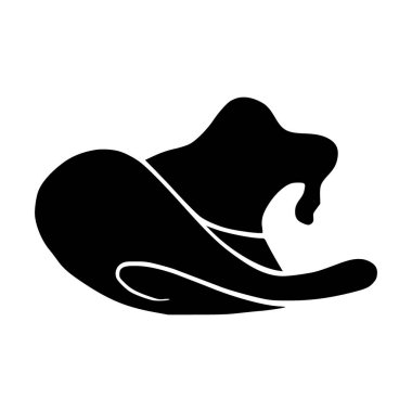 Cadı şapkası siluet stili ikon tasarımı, Cadılar Bayramı dehşeti korkunç sonbahar kutlaması karanlık ve parti temalı Vektör illüstrasyonu