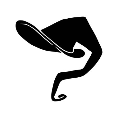 Cadı şapkası siluet stili ikon tasarımı, Cadılar Bayramı dehşeti korkunç sonbahar kutlaması karanlık ve parti temalı Vektör illüstrasyonu