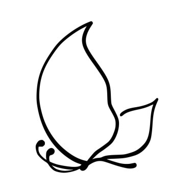 Beyaz arka planda kelebek ikonu, çizgi tarzı, vektör illüstrasyonu. Kelebek dövmesi, Kelebek Çizgisi İllüstrasyonu. 