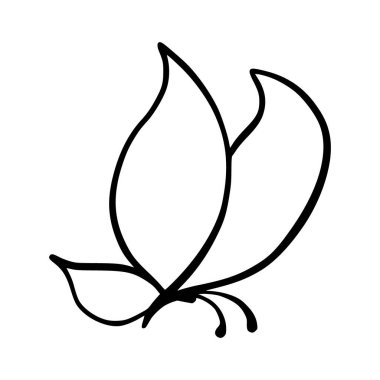 Beyaz arka planda kelebek ikonu, çizgi tarzı, vektör illüstrasyonu. Kelebek dövmesi, Kelebek Çizgisi İllüstrasyonu. 