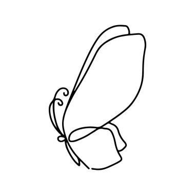 Beyaz arka planda kelebek ikonu, çizgi tarzı, vektör illüstrasyonu. Kelebek dövmesi, Kelebek Çizgisi İllüstrasyonu. 