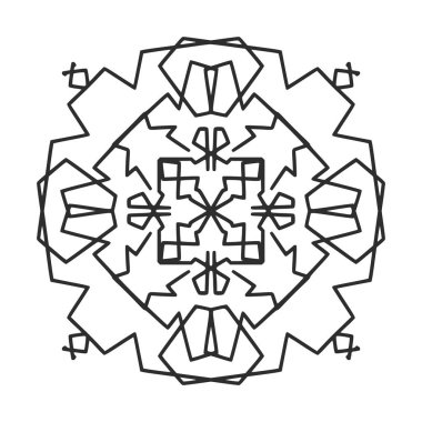 Henna, Mehndi, dövme, dekorasyon için mandala şeklinde dairesel desen. Etnik doğu tarzında dekoratif süs. Boyama kitabı sayfası.