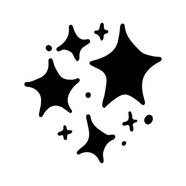 Yıldızlar ve parıltılar karalama çizimi. Parılda, göz kırp, havai fişek, sim silueti ve çizim tarzında parıldayan semboller. El çizimi vektör çizimi beyaz arkaplanda izole edildi