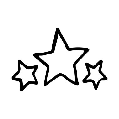 Yıldızlar ve parıltılar karalama çizimi. Parılda, göz kırp, havai fişek, sim silueti ve çizim tarzında parıldayan semboller. El çizimi vektör çizimi beyaz arkaplanda izole edildi