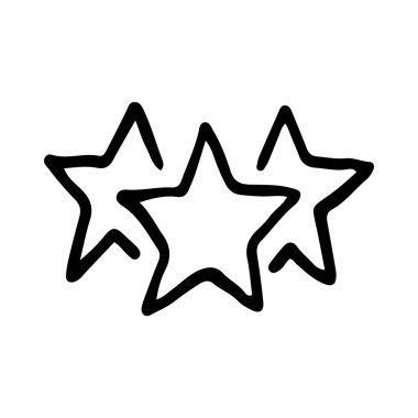 Yıldızlar ve parıltılar karalama çizimi. Parılda, göz kırp, havai fişek, sim silueti ve çizim tarzında parıldayan semboller. El çizimi vektör çizimi beyaz arkaplanda izole edildi