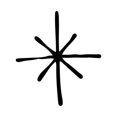 Yıldızlar ve parıltılar karalama çizimi. Parılda, göz kırp, havai fişek, sim silueti ve çizim tarzında parıldayan semboller. El çizimi vektör çizimi beyaz arkaplanda izole edildi