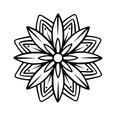 Mandala. Etnik dekoratif unsur. El çizimi arka plan. İslam, Arapça, Hintçe, sedir motifleri.