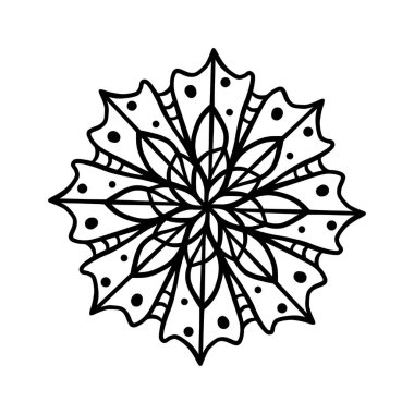 Mandala. Etnik dekoratif unsur. El çizimi arka plan. İslam, Arapça, Hintçe, sedir motifleri.