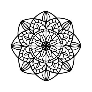 Mandala. Etnik dekoratif unsur. El çizimi arka plan. İslam, Arapça, Hintçe, sedir motifleri.