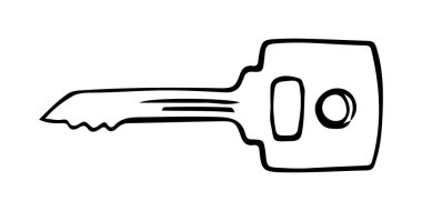 Beyaz arkaplanda klasik anahtarın taslak stili. Klasik kilitler ve anahtarlar. Eskiz anahtar deliği, Victoria tarzı asma kilit. Ortaçağ ya da antik kapı deliği, eski dekor güvenlik unsurları vektör koleksiyonu. Görüntü kilidi ve anahtar, anahtar deliği antika çizimi.