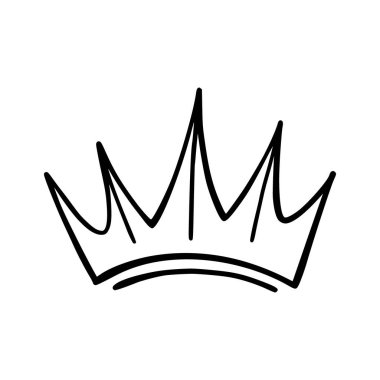 Crown ikon vektörü. İnce bir çizgi işareti. Taslak Taç İşareti. İzole edilmiş Contour Sembol İllüstrasyonu. Crown simge vektörü web ve mobil uygulama tasarımınız için beyaz arkaplanda izole edildi, Crown logo konsepti