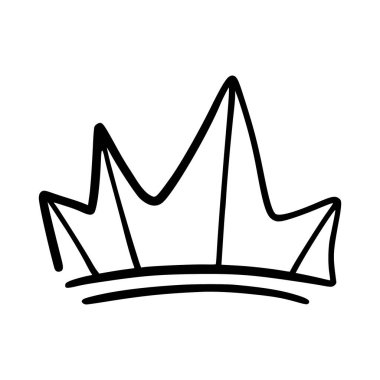 Crown ikon vektörü. İnce bir çizgi işareti. Taslak Taç İşareti. İzole edilmiş Contour Sembol İllüstrasyonu. Crown simge vektörü web ve mobil uygulama tasarımınız için beyaz arkaplanda izole edildi, Crown logo konsepti