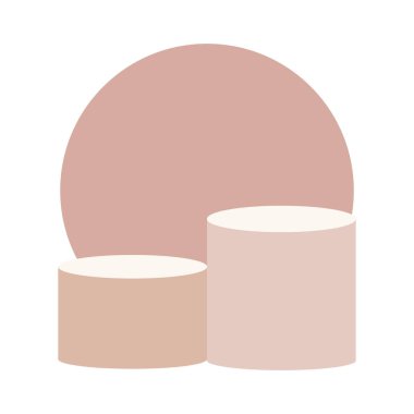Arka plan vektör illüstrasyon podyumu ve asgari duvar sahnesi, podyum minimum soyut arkaplan. Soyut şekil mavi pastel. Podyum modern platformda sahne ürünü.