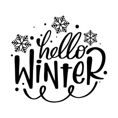 Kış harfleri tipografi baskılarından alıntılar yapıyor. El çizimi basılabilir. Posterler, kartpostallar, baskılar için Noel Mektupları