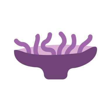 Deniz Bitkisi İllüstrasyonu. Renkli akvaryum mercan simgeleri vektör çizimi - düz stil ve poster tasarımı