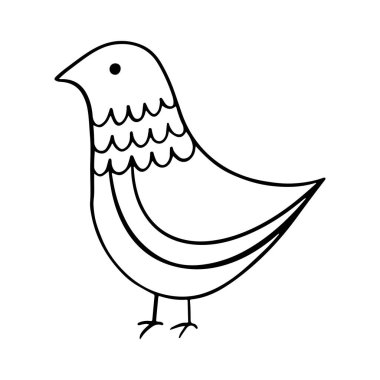 Sevimli Kuşlar Çizgi Çizgisi Resim Çizimi Boyama Kitabı