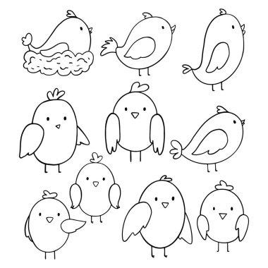 Sevimli kuş çizgisi