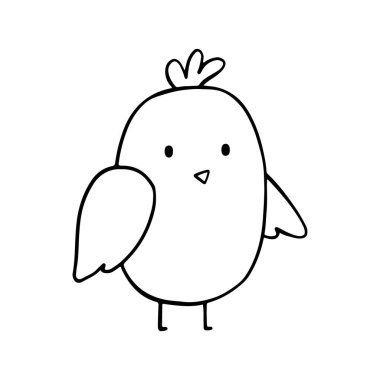 Sevimli kuş çizgisi