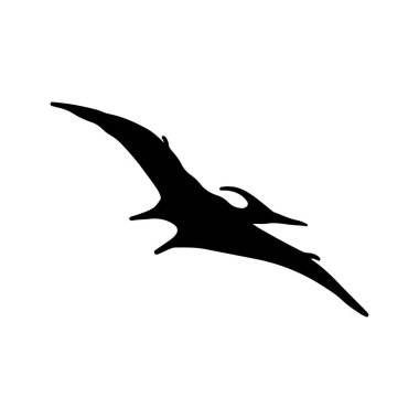 İzole edilmiş bir zeminde dinamik siyah beyaz bir dinozor çizimi. Beyaz arka planda tarih öncesi döneme ait çeşitli türleri barındıran dinozor siluetleri