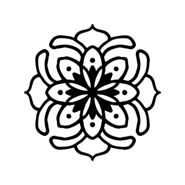 Yetişkin boyama sayfaları için mandala vektör elementi yuvarlak süsleme, stres atma ve rahatlama meditasyonu, dövme, kına, vs.