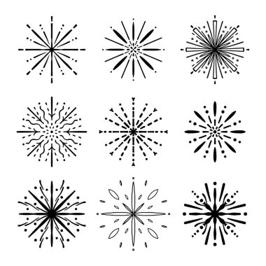 Havai fişek Clipart Tasarımı. Havai fişek simgesi izole edildi