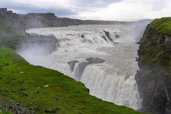 Gullfoss Καταρράκτης Στην Ισλανδία Καλοκαίρι — Φωτογραφία Αρχείου
