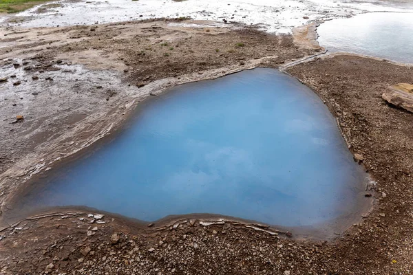 Piscina Settentrionale Blesi Hot Spring Nella Valle Haukadalur Islanda — Foto Stock