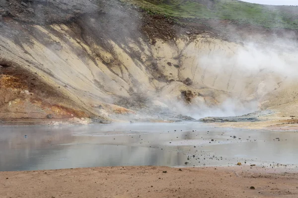 Sources Soufre Chaudes Fumantes Région Géothermique Seltun Krysuvik Péninsule Reykjanes — Photo